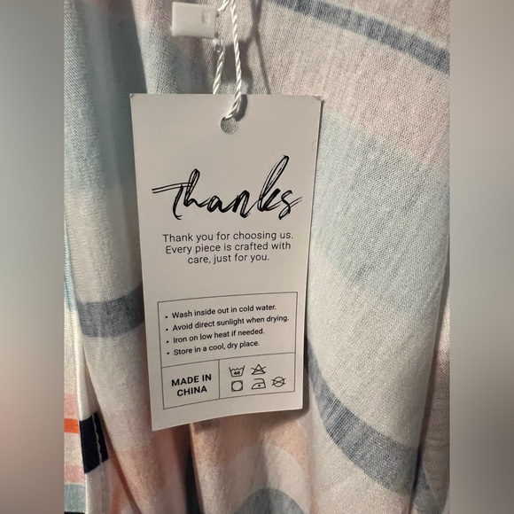 Midi Dress Chic Striped in Multicolor XL NWT - Picture 7 of 7